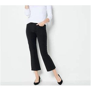 NWT $119 NYDJ Curves 360 Crop Kick Flare Jeans BLACK size 8